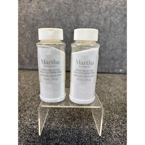 2~Martha Stewart~Super Fine Glitter~3‎ oz~Sugar Cube~White